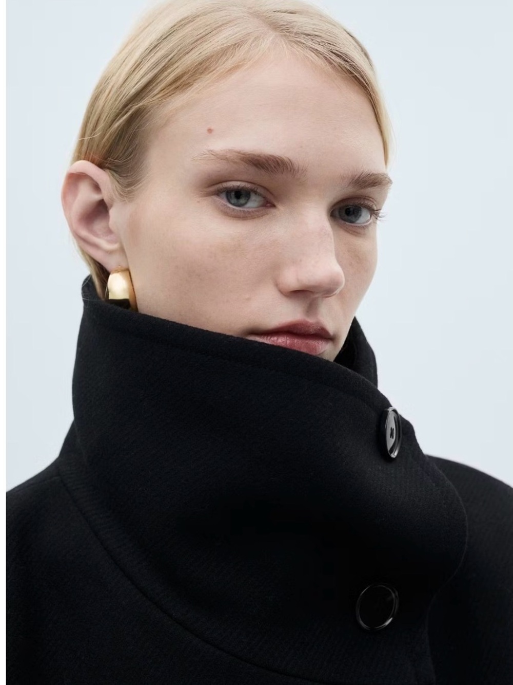 Mango Black Double-Breasted Pea Coat - Picture 2 of 11